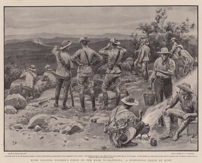 Con la forza del colonnello Plumer sulla strada per Mafeking, una nuvola di polvere sospetta da Frank Dadd